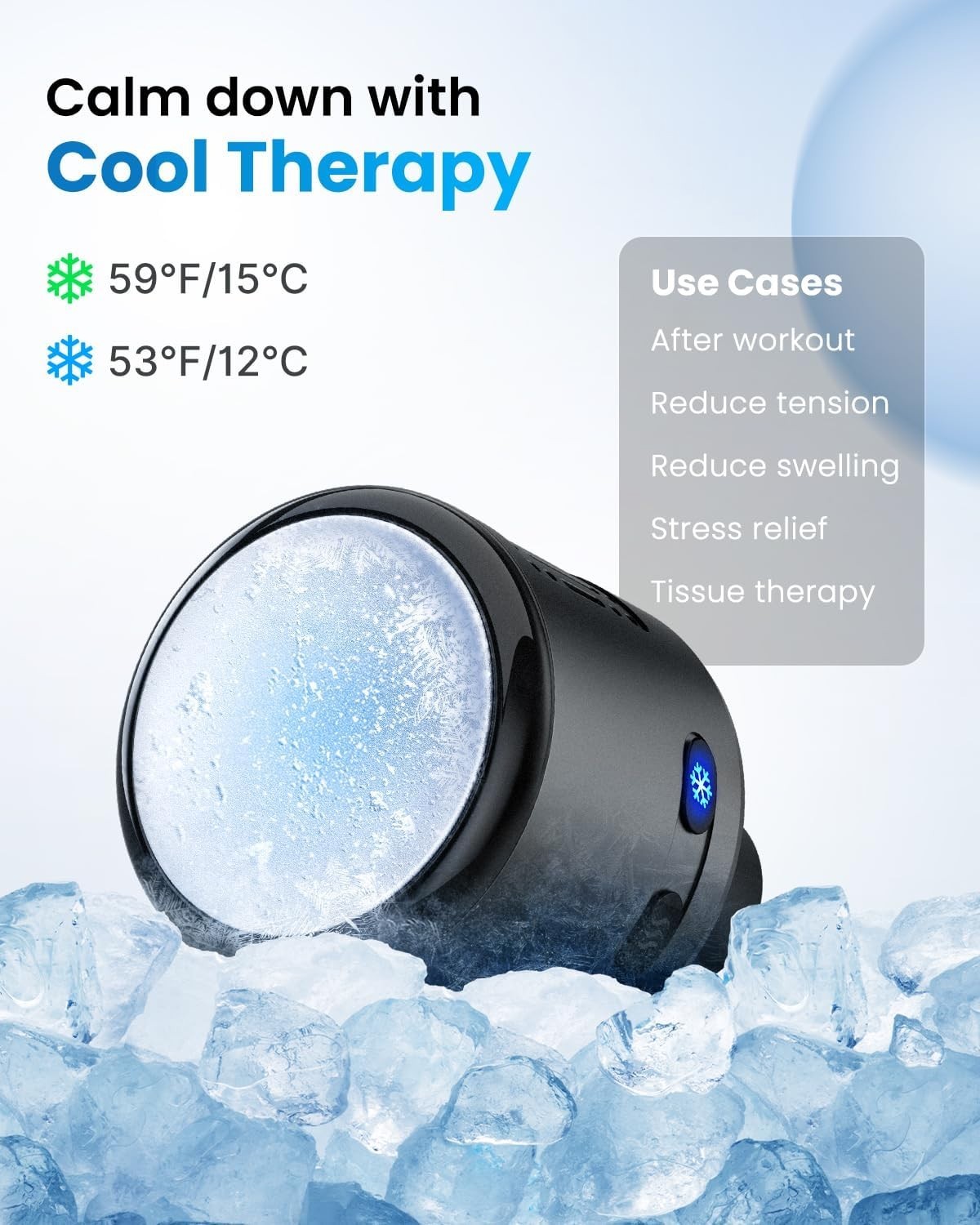 Lightweight Massage Gun Attachment with Customizable Heat/Cool for Muscle Relief