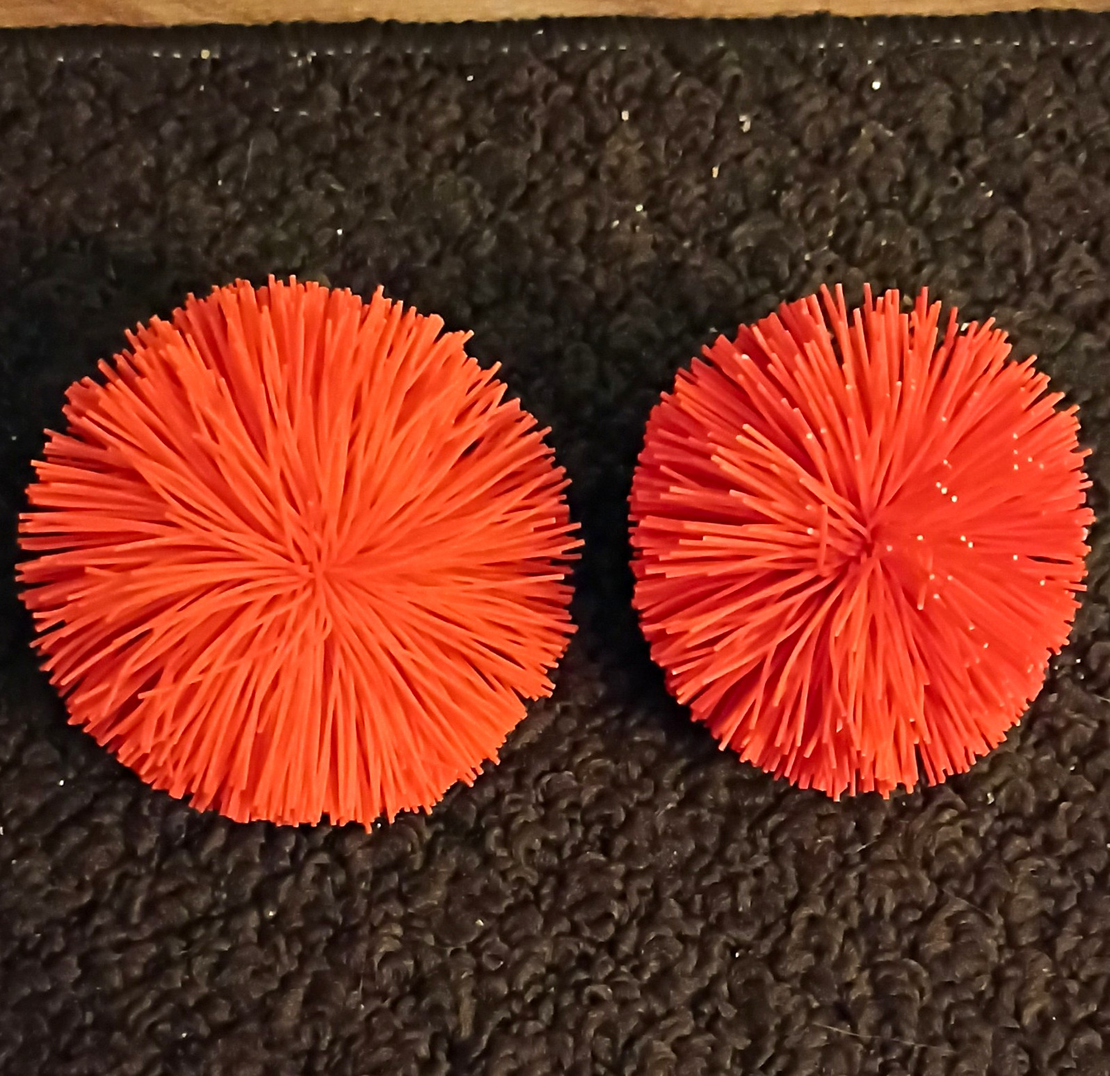 Lot of 2 Orange Spiky Soft Rubber Squeeze Ball Stress Balls, 2 in, 0.1 lb