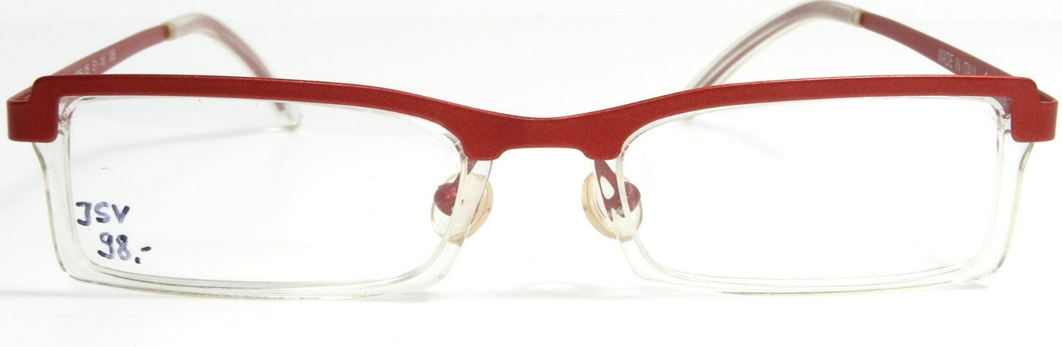 Unknown 1006-05 Red / Clear Full Rim Eyeglasses Glasses Frame 51-18-135 Italy