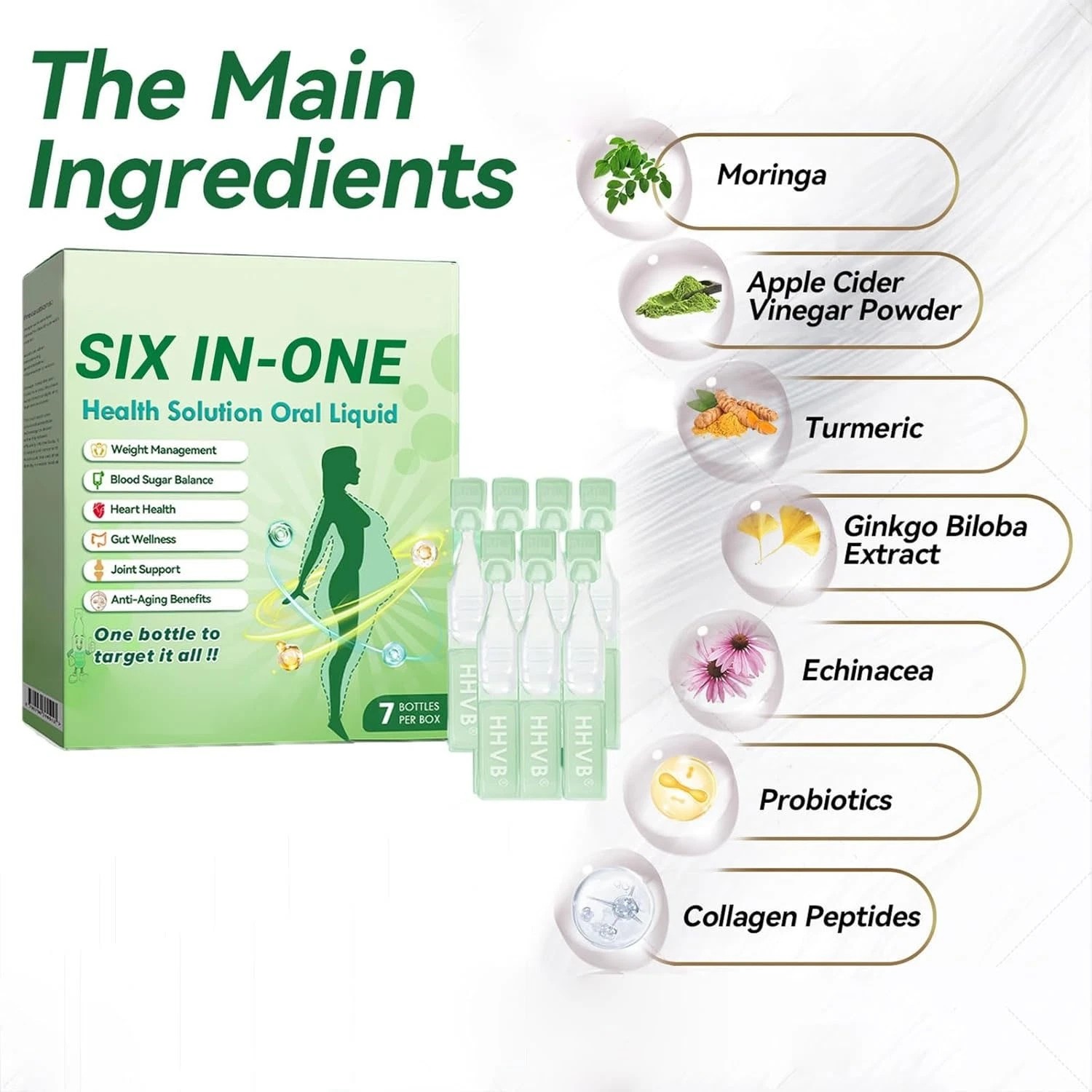 Six-in-One Health Solution Oral Liquid,one Bottle to Target It All HOT