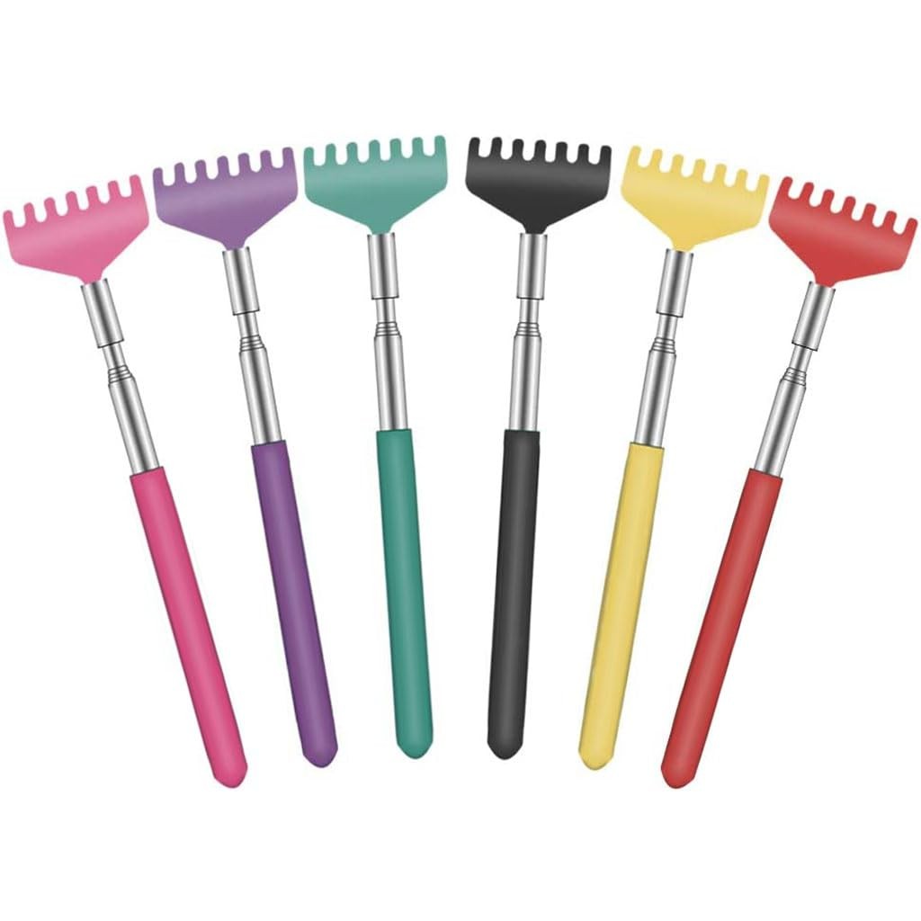 YIMICOO 6 Pack Extendable Back Scratcher – Portable Telescoping Metal Back Scrat