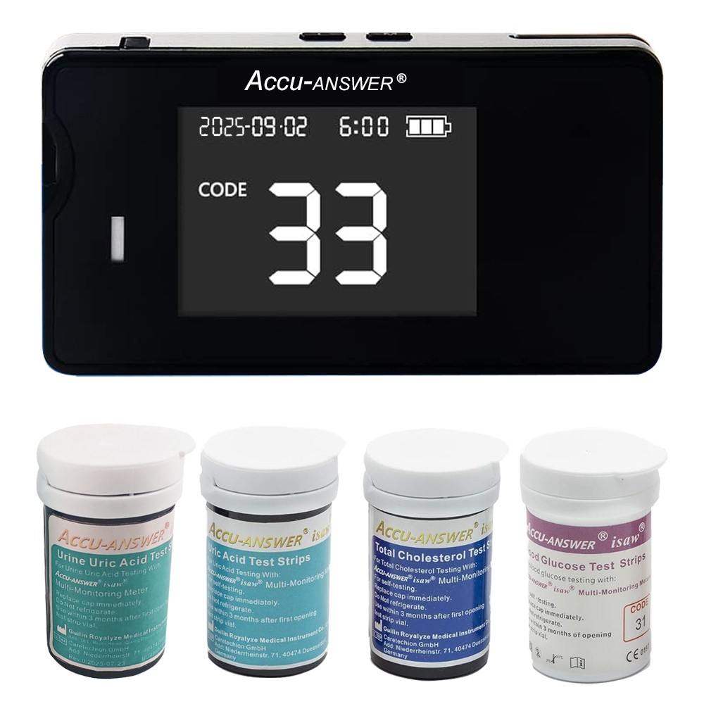 4 in 1 Blood Test Kit Total Cholesterol，Blood Glucose，Uric Acid，Urine Uric Acid