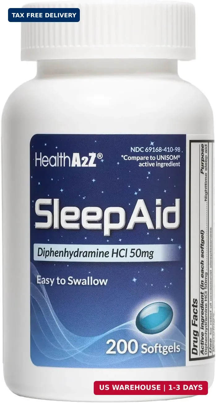 Sleep Aid, Diphenhydramine HCl 50mg, 250 Softgels, Supports Deeper Restful Sleep