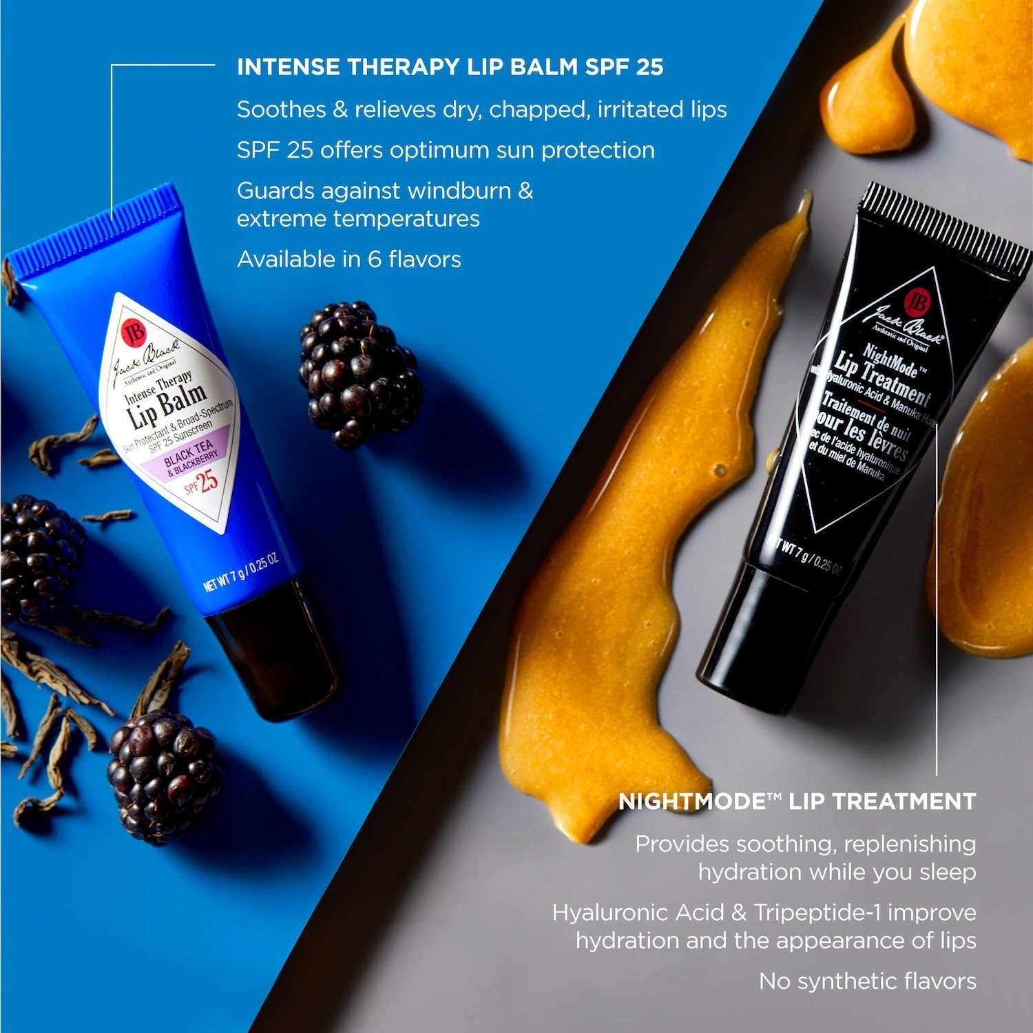 Jack Black Authentic Intense Therapy Lip Balm SPF 25 0.25 oz 5 scents