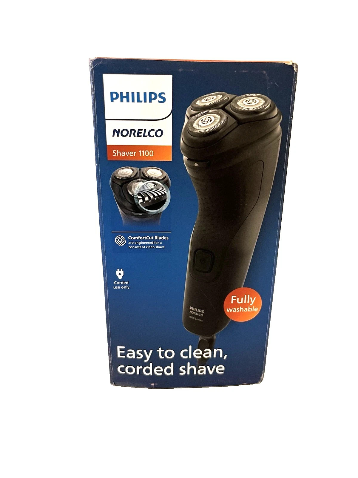 PHILIPS Norelco Shaver 1100 S1016/90, Easy to clean, corded USB charging, New