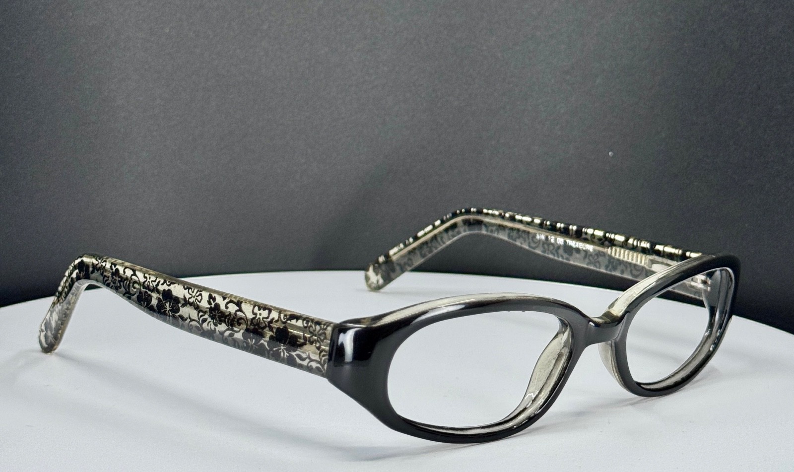 VTG FOSTER GRANT SW 12 05 TREASURE Black Clear Womens Eyeglasses FRAMES ONLY