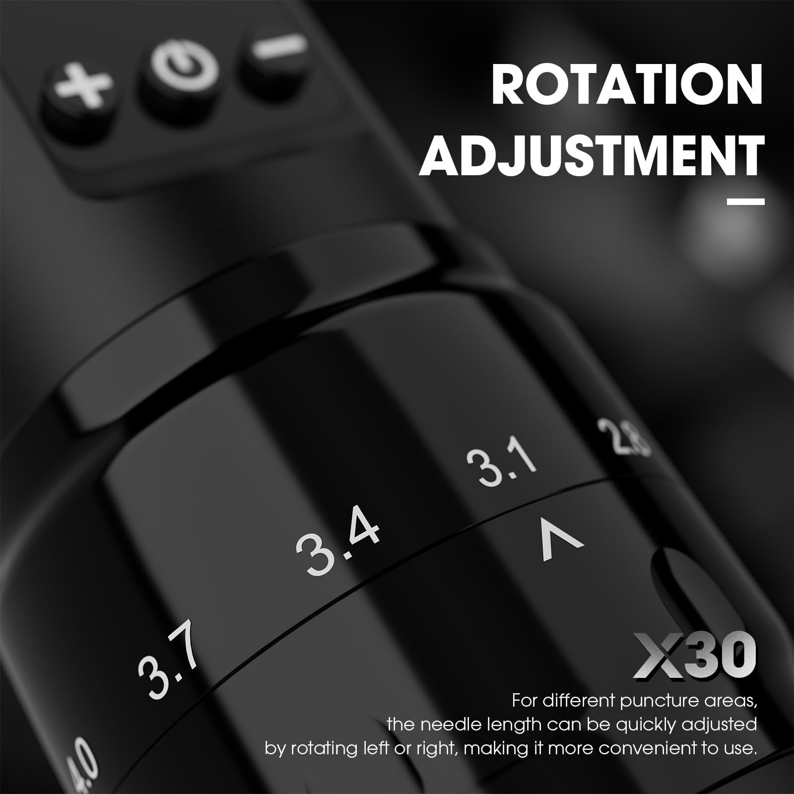 Filter Tattoo Machine Pen X30 Black 7 Strokes 2.0-4.0mm Rotary OLED Display