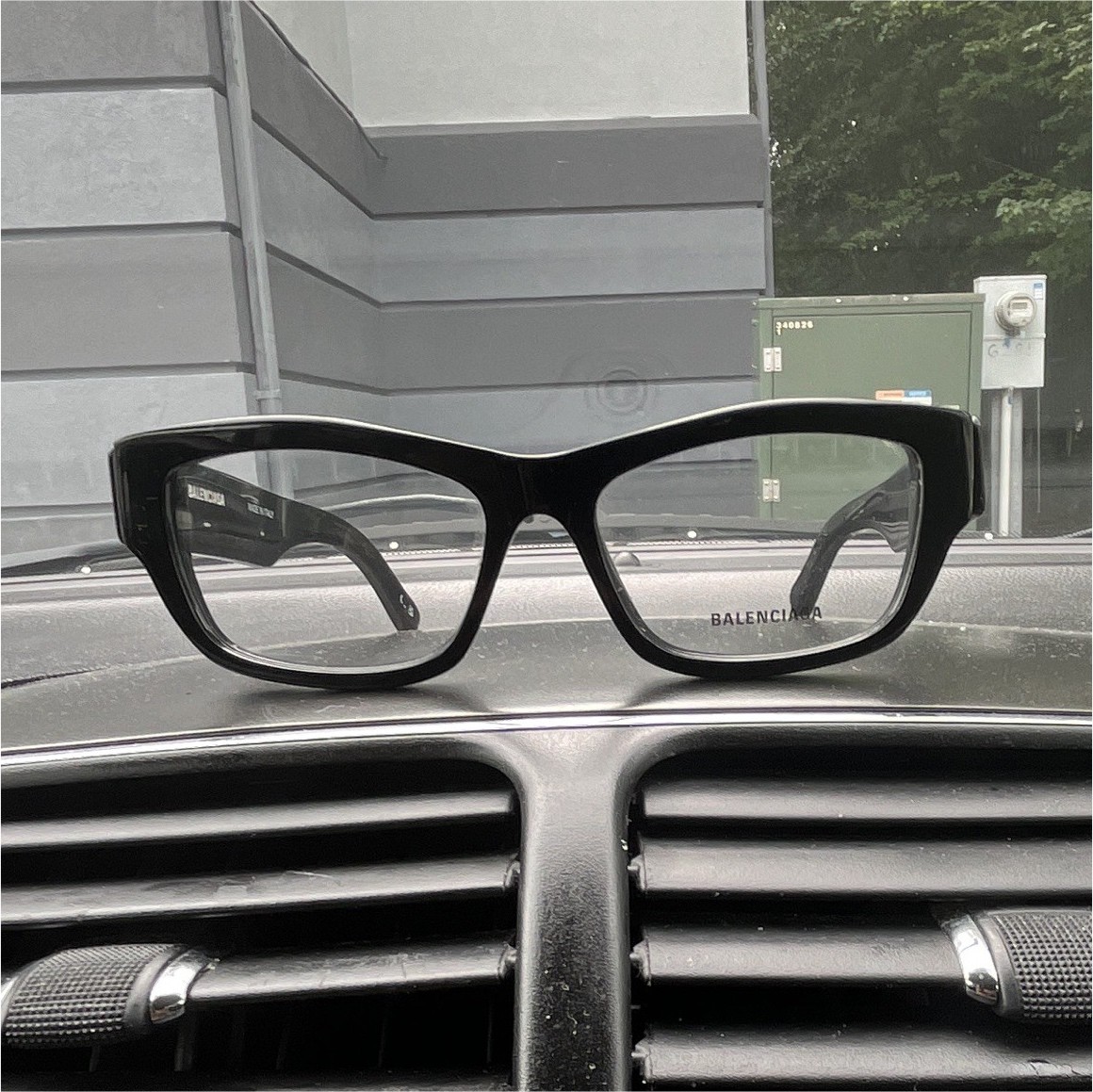 Balenciaga BB0377O 001 Black Full Rim Plastic Eyeglass Frames 54-15-145