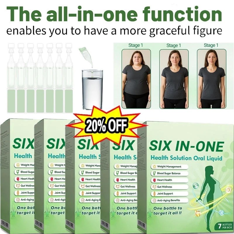 Six-in-One Health Solution Oral Liquid,one Bottle to Target It All HOT