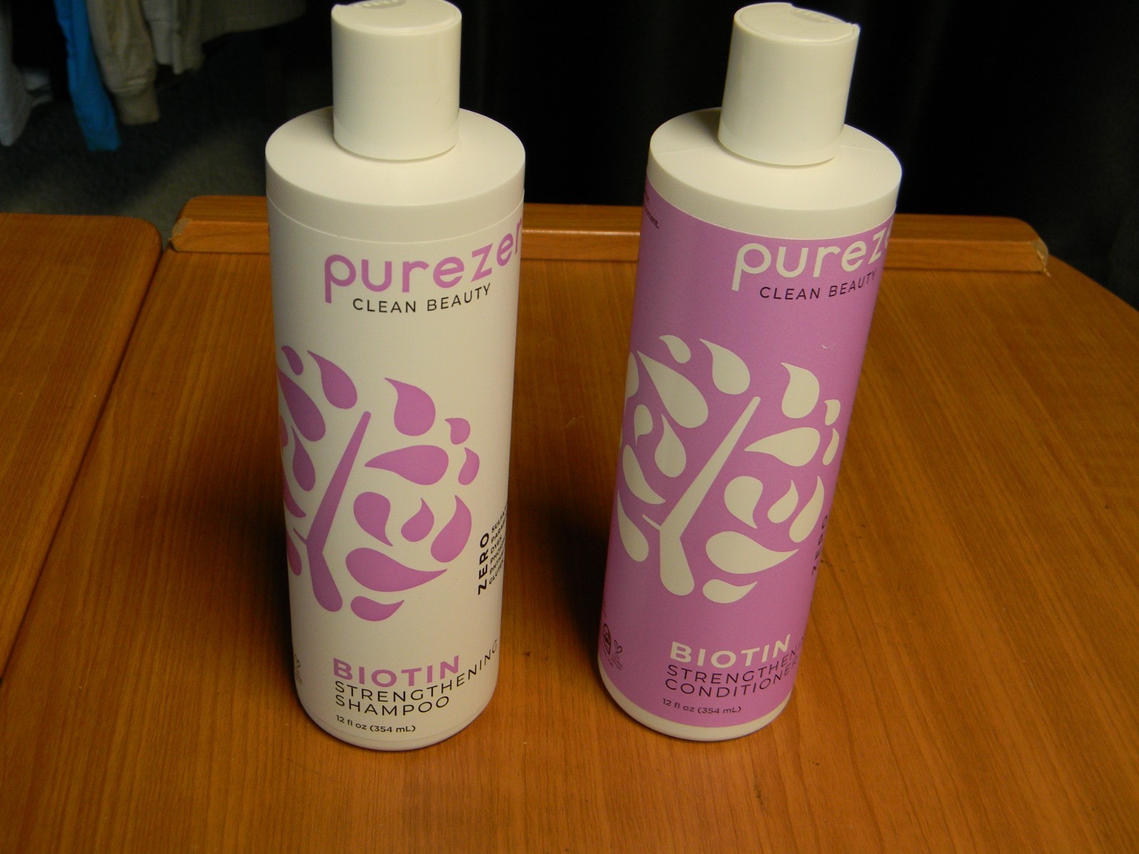 NEW!! Lot of 2 Pure Zero Clean Beauty Biotin Shampoo & Conditioner – 12oz each