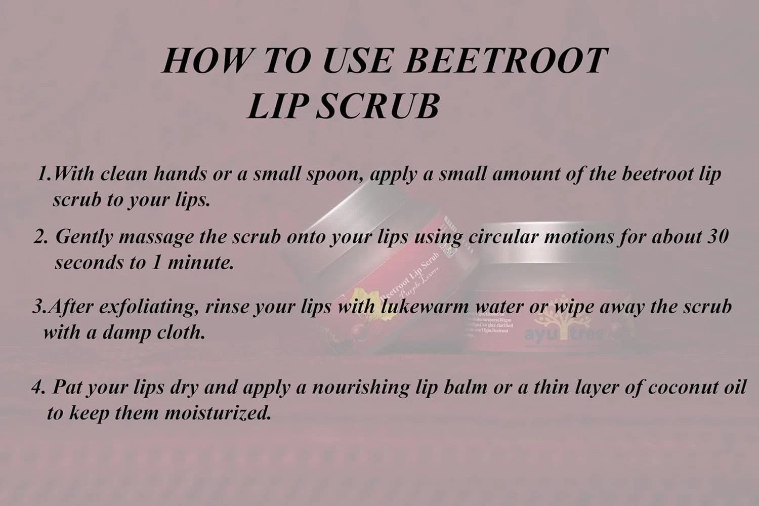 Ayutree Beetroot Lip Scrub For Dark Lips 50gm