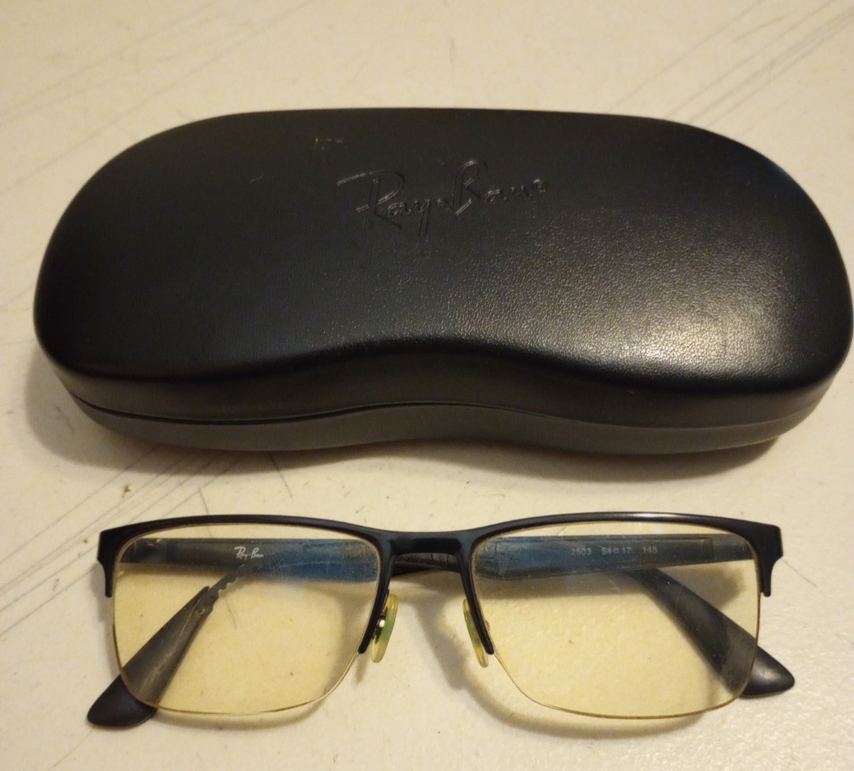 RAY-BAN RB 6335 2503 BLACK GUNMETAL FRAME EYEGLASSES 54-17 145mm FOR PARTS