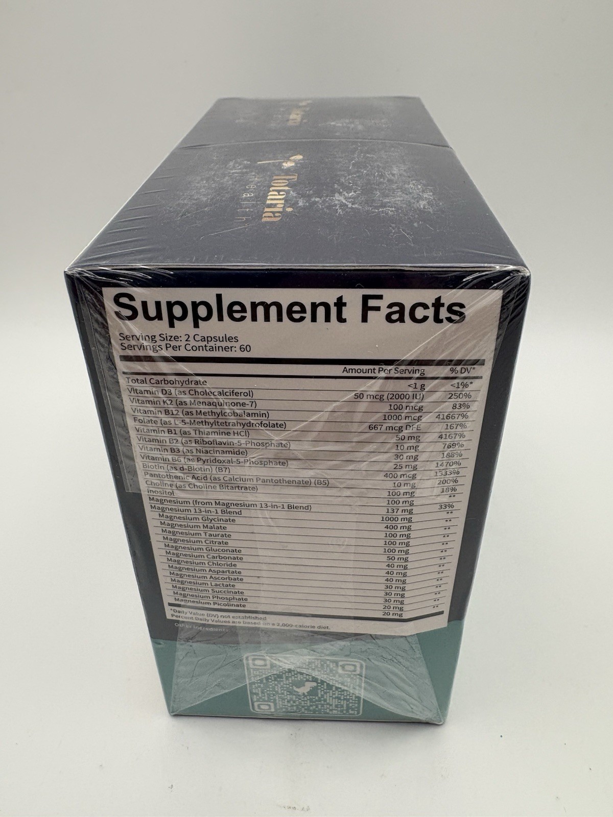 Totaria Magnesium Complex 25 in 1 Methylated B Complex 120 Capsules Each 2 Pack