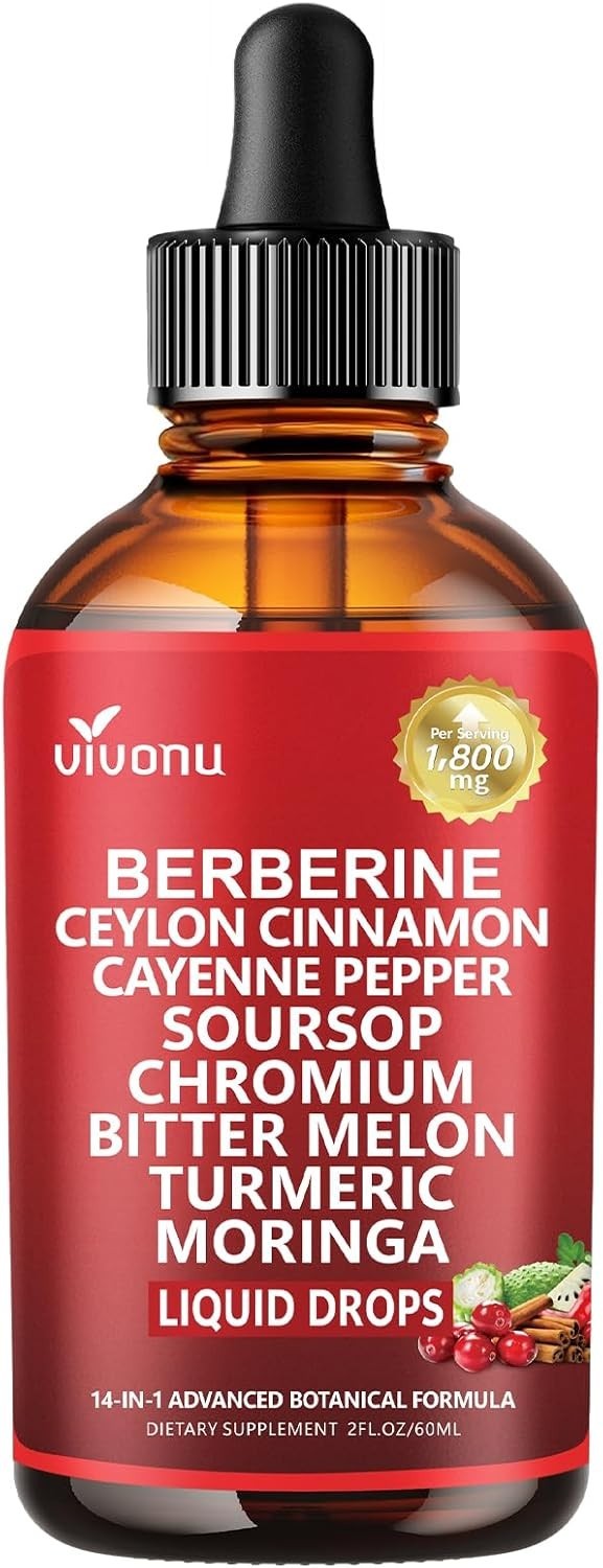 14-in-1 Berberine Liquid Drops 1800mg Liposomal Ceylon Cinnamon