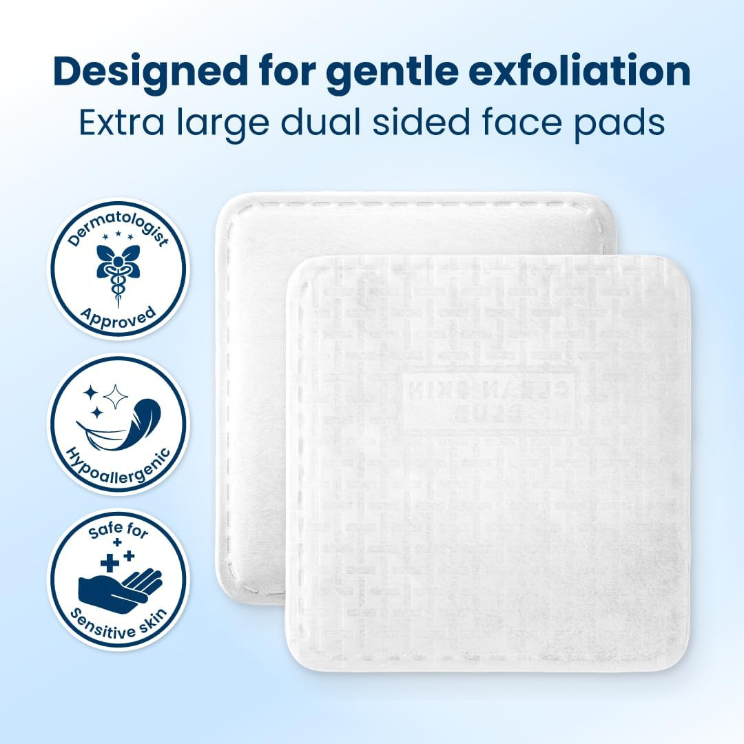 Clean² Pads 2.0 [NEW & Improved Edges] Guaranteed Not to Shed & Tear Face Pads,