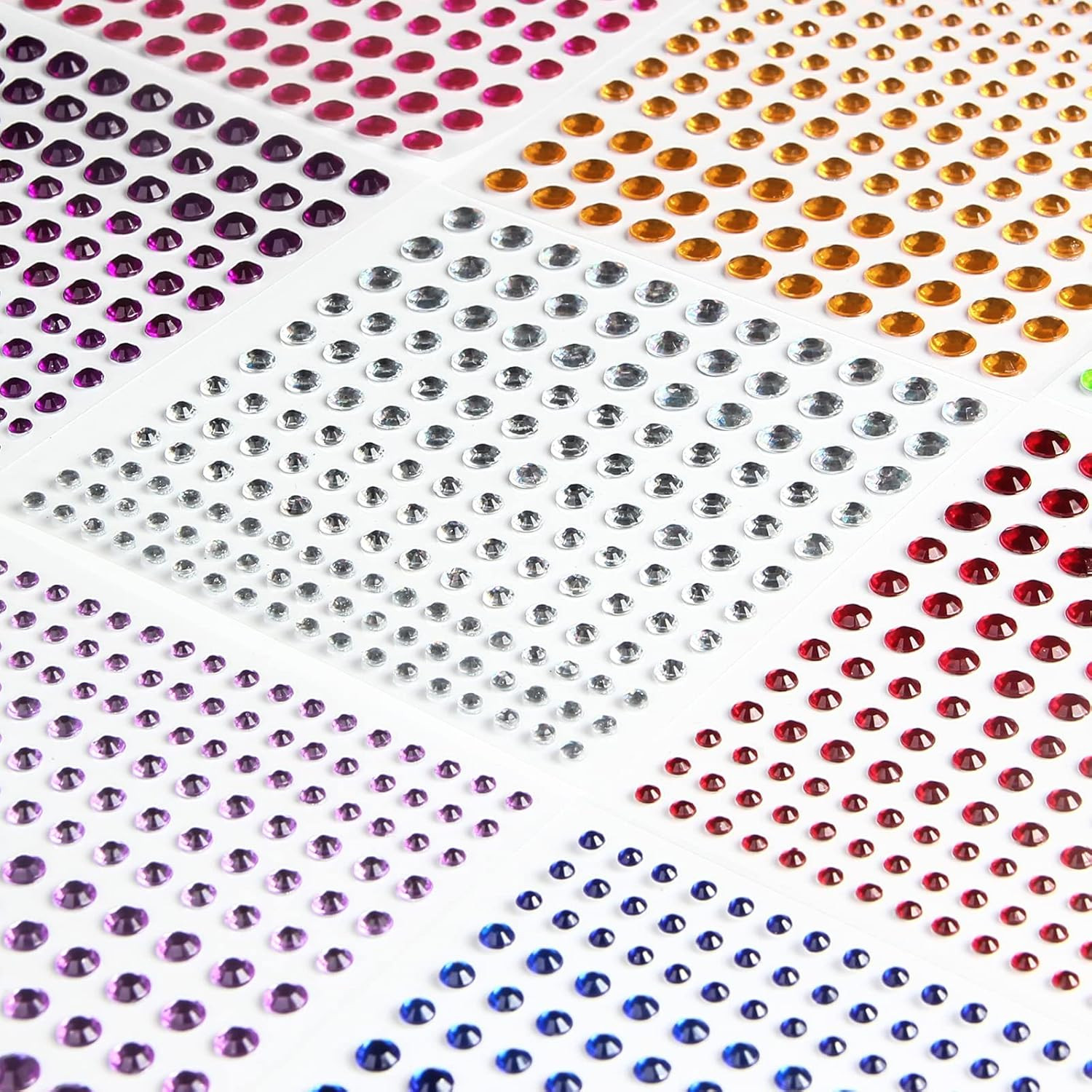 2310 PCS Self Adhesive Rhinestone Gem Stickers for Face Nail Body Makeup Festiva