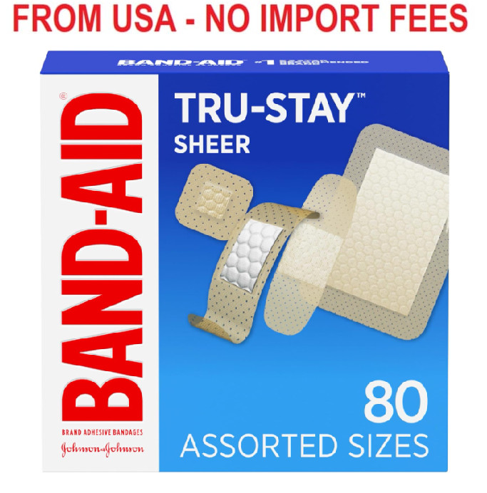 Band-Aid Brand Tru-Stay Sheer Strips Adhesive Sterile Bandages for First Aid & W