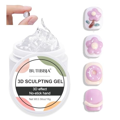 Solid Builder Gel For Nails, Clear, Nail Art for 3D 0.56 Fl Oz (Pack of 1)