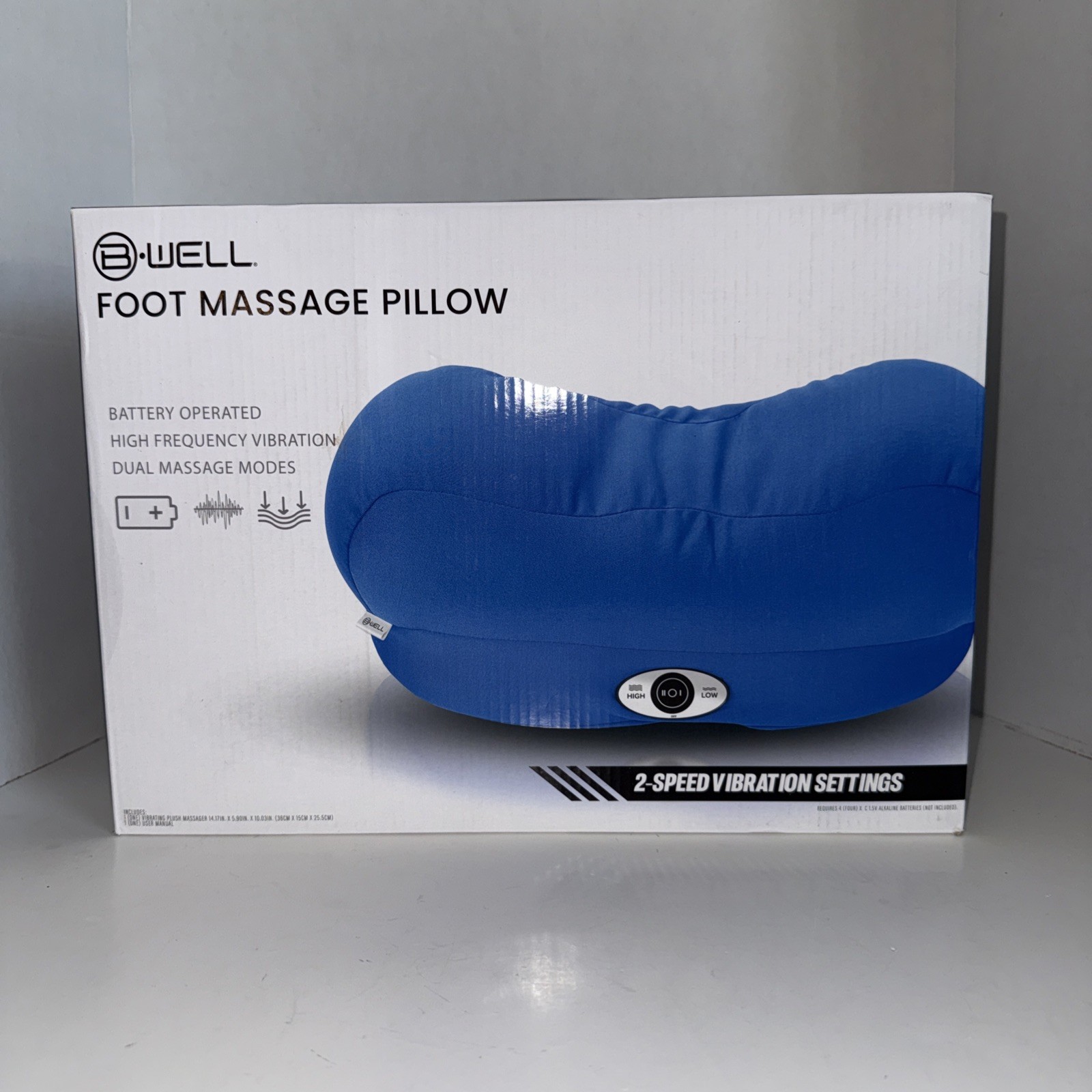 B•WELL Foot Massage Pillow New Open Box 2 Speed Battery Operated