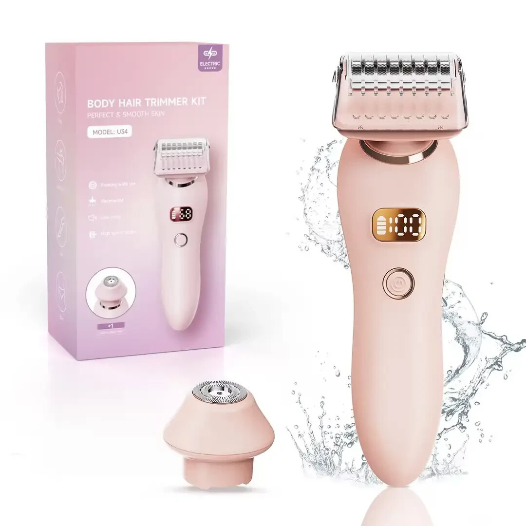 2 in 1 Wet & Dry Painless Rechargeable Lady Shaver Electric Razor for Women
