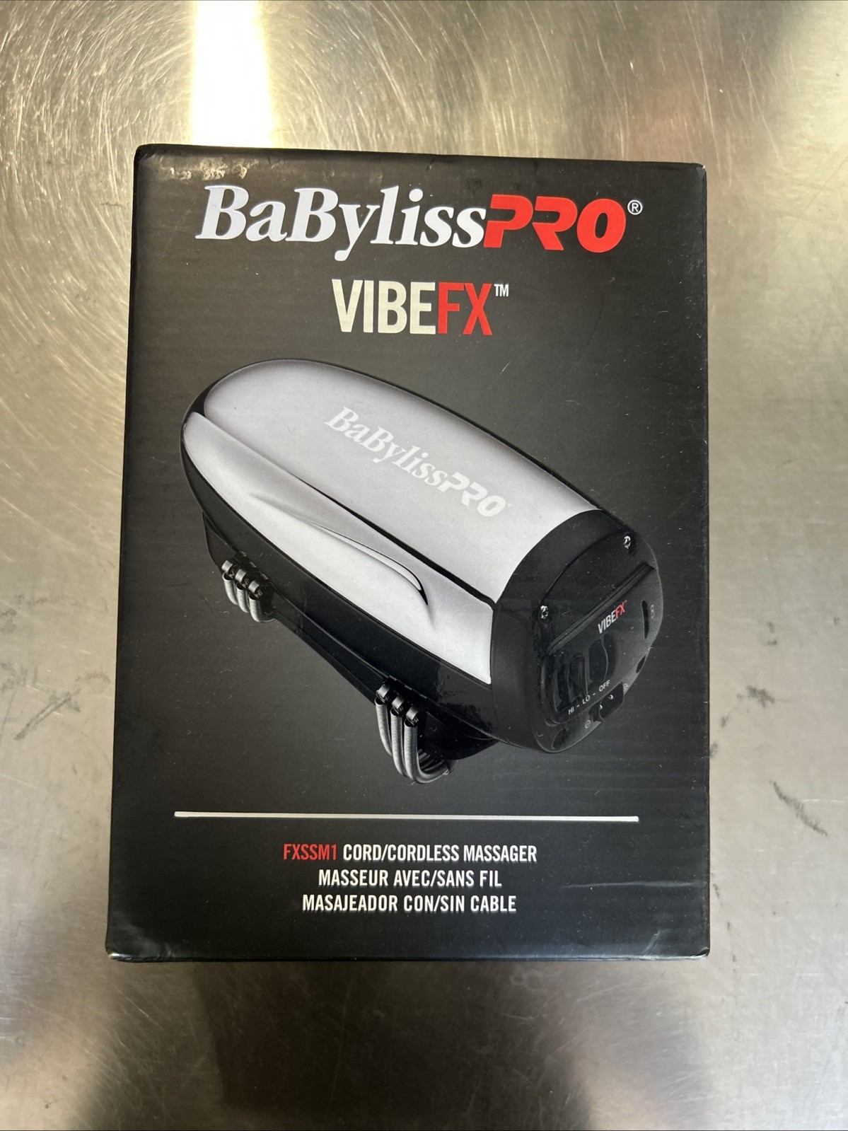 BaBylissPRO VIBEFX FXSSM1 Cordless Handheld Massager Black/Silver
