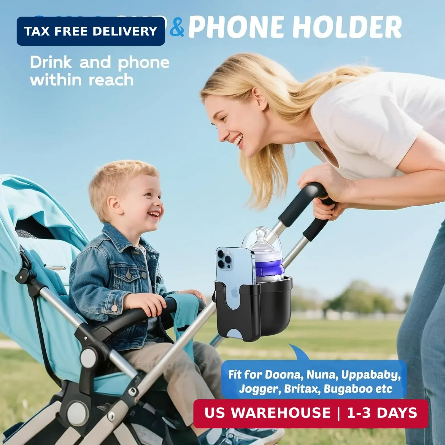 Cup Holder for Walker: Stroller Cup Holder Attachment with Phone Holder | Wheelc