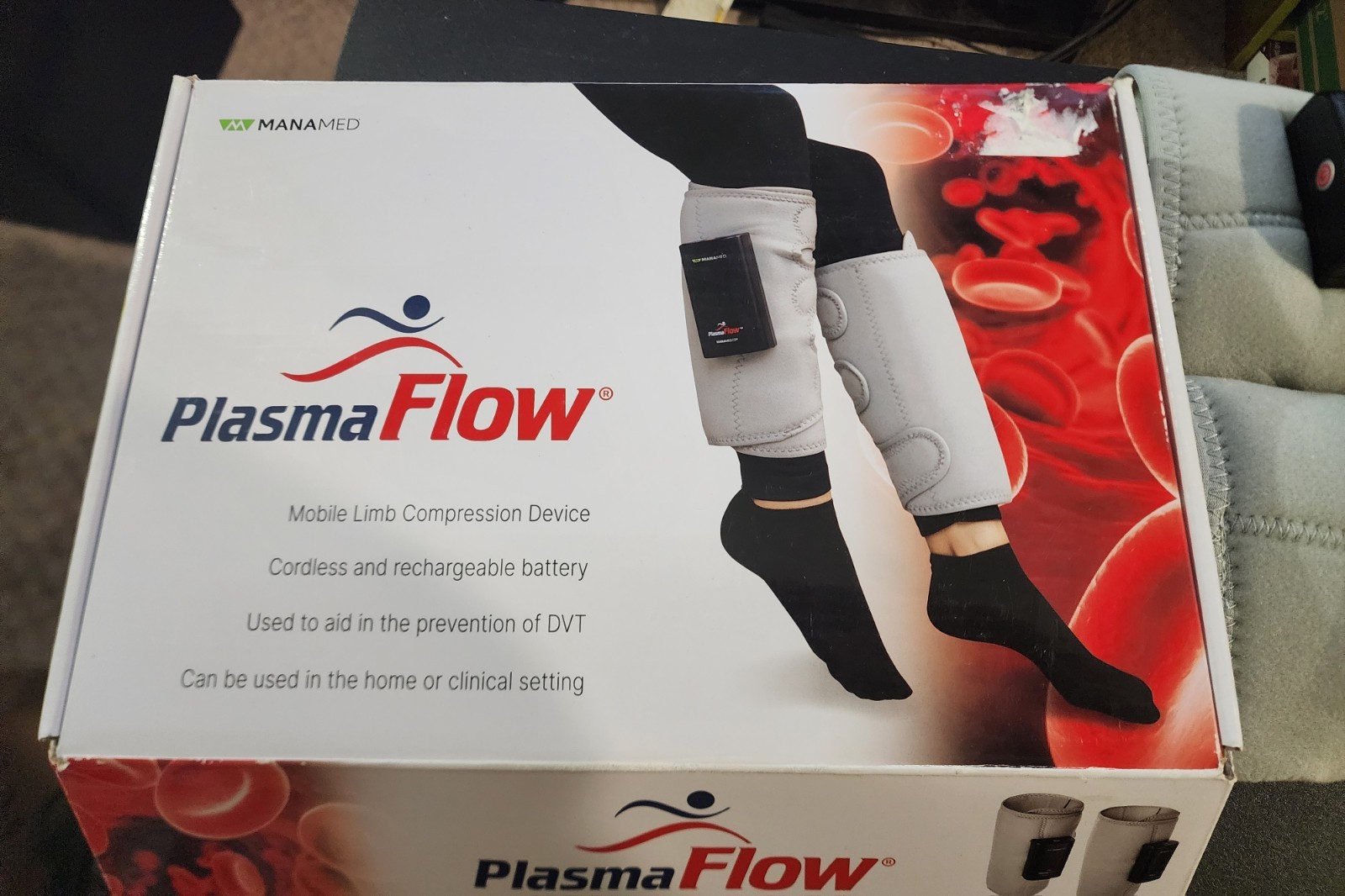 PlasmaFlow Limb Compression Device with Rechargeable Battery Charger / Manual