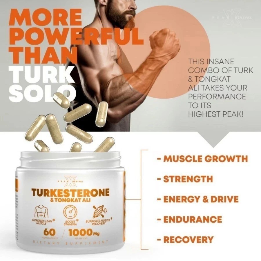 Turkesterone 1000 Mg Natural Capsules Supplement Muscle Growth & Recovery NEW