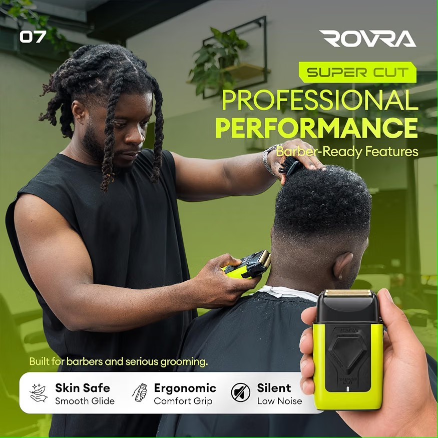 ROVRA 01 Dual Foil Shaver 2-Head Cordless Rechargeable USB Green/Black
