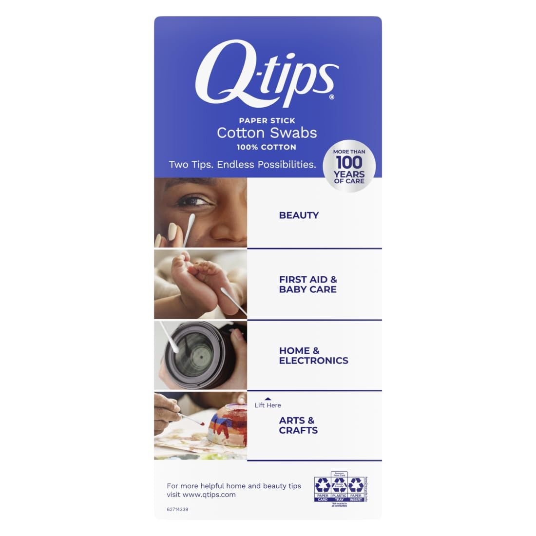 Q-tips Cotton Swabs, Original, For Home, First Aid and 500 Count, White