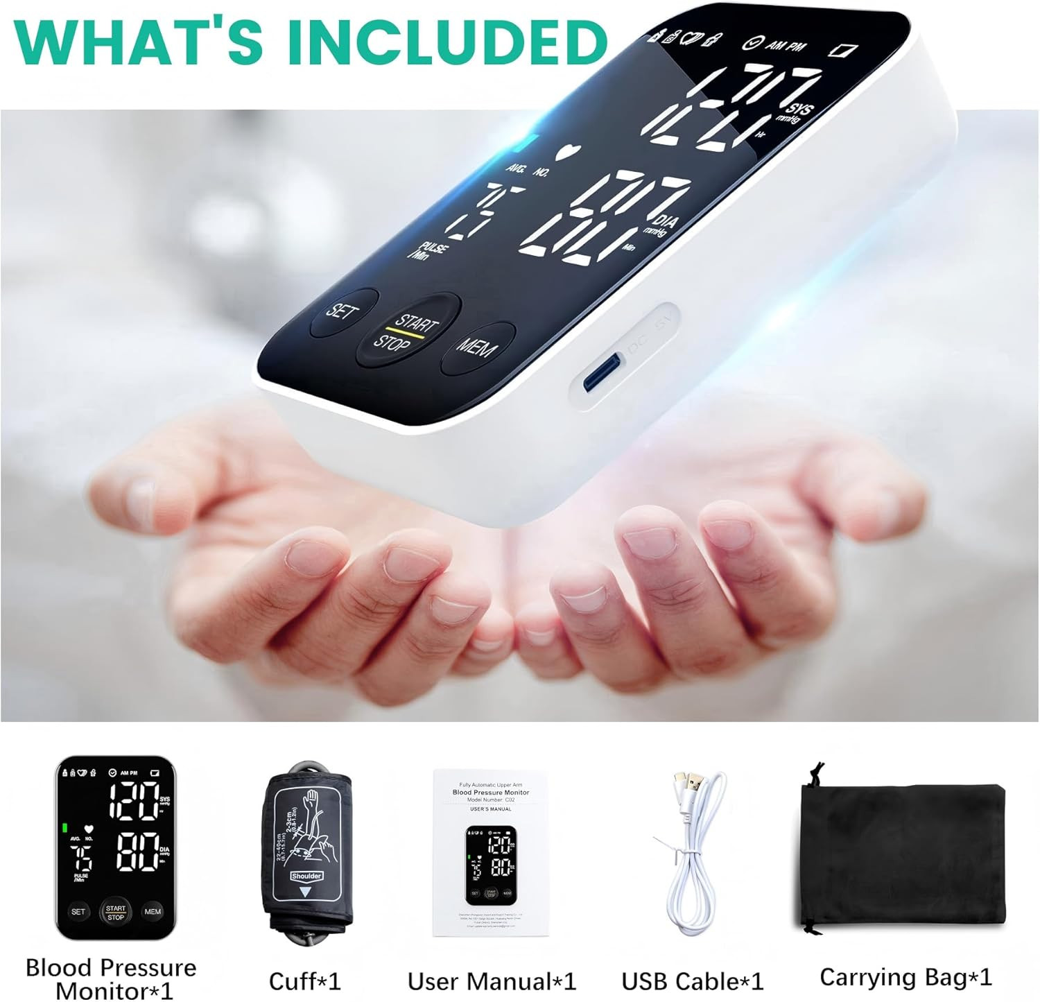 FDA Cleared Blood Pressure Monitor Upper Arm