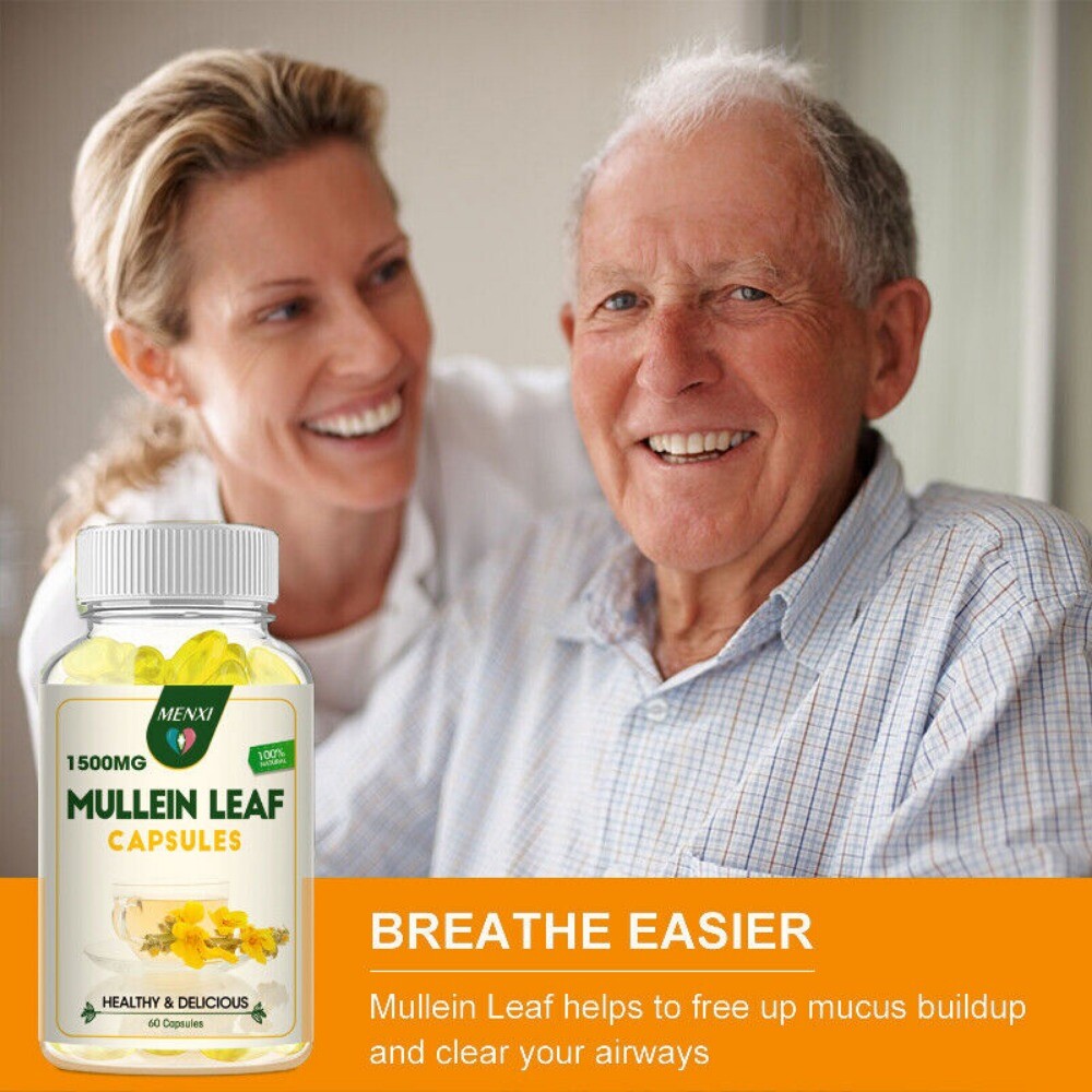 Mullein Leaf 240 Capsules for Lung Cleansing & Detox Herbal Dietary Supplement