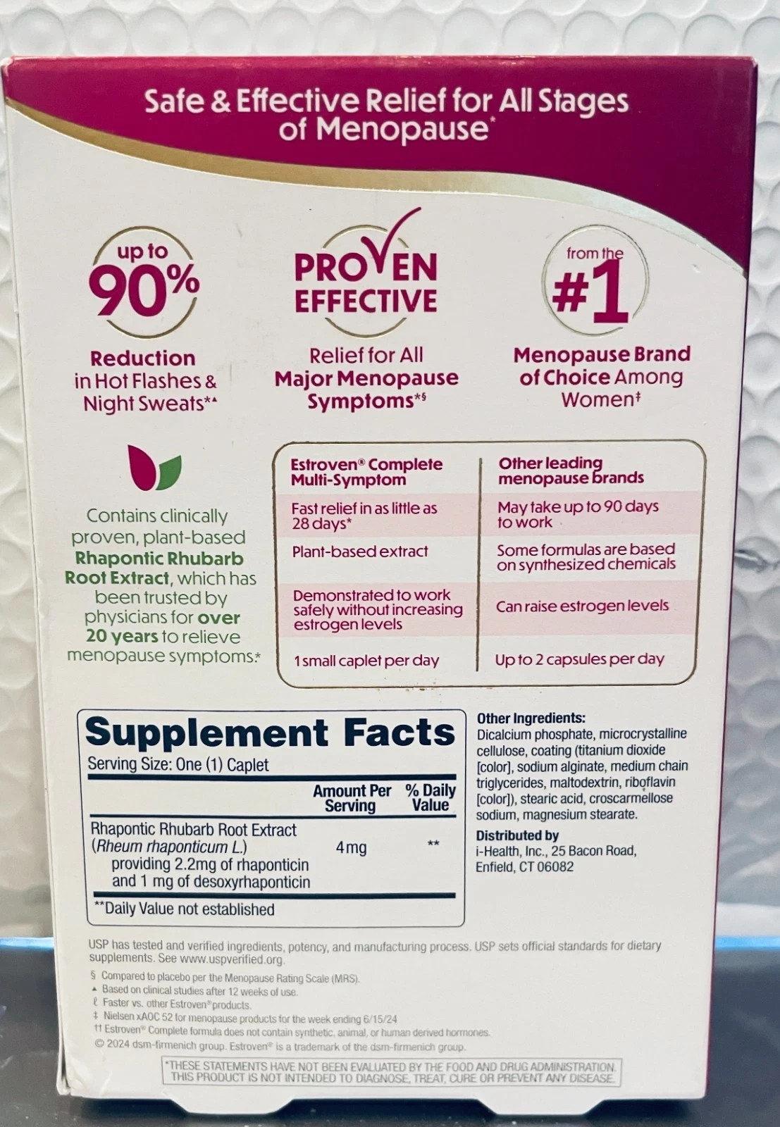 Estroven Complete Multi-Symptom Menopause Relief, 84 Caplets EXP 07/27