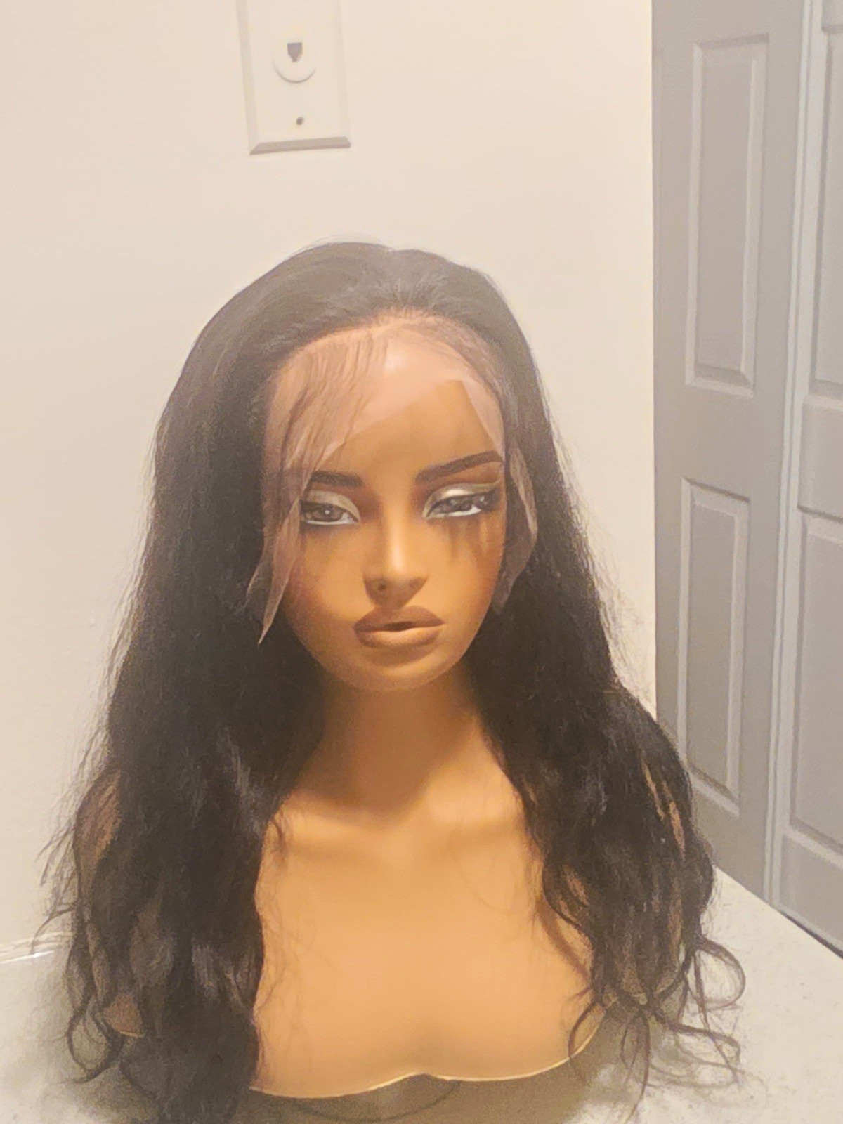 Black Wavy Lace Front Wig for Women Adults | Lace Attachment, Lace Front Cap