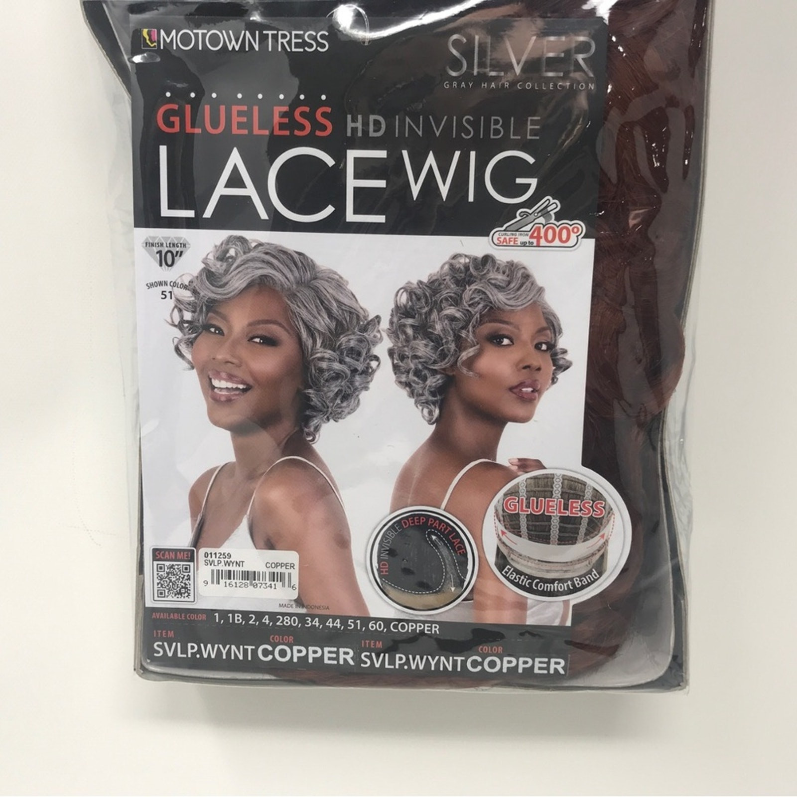 Motown Tress HD Invisible Lace Front Glue less Wig, OS – Copper