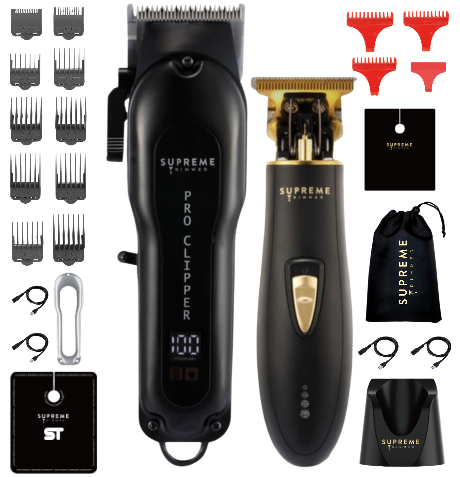 Supreme Trimmer 2-in-1 Pro Clipper & T-Shaper Combo | STC5030 & ST5220 Black