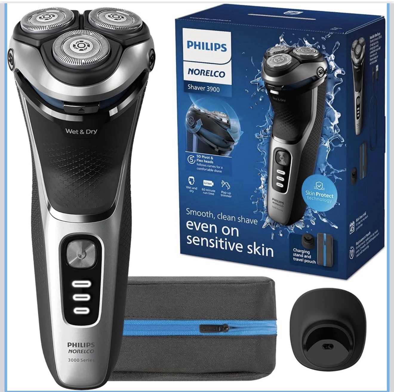 Shaver 3900 Rechargeable Wet & Dry Electric Shaver with Pop-up Trimmer NIB