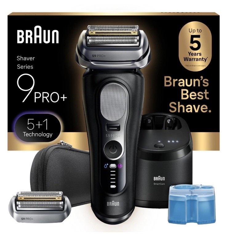 Braun Series 9 PRO+ Electric Shaver Wet Dry 9660ccps w/ Cleaner, Extra Head #b60