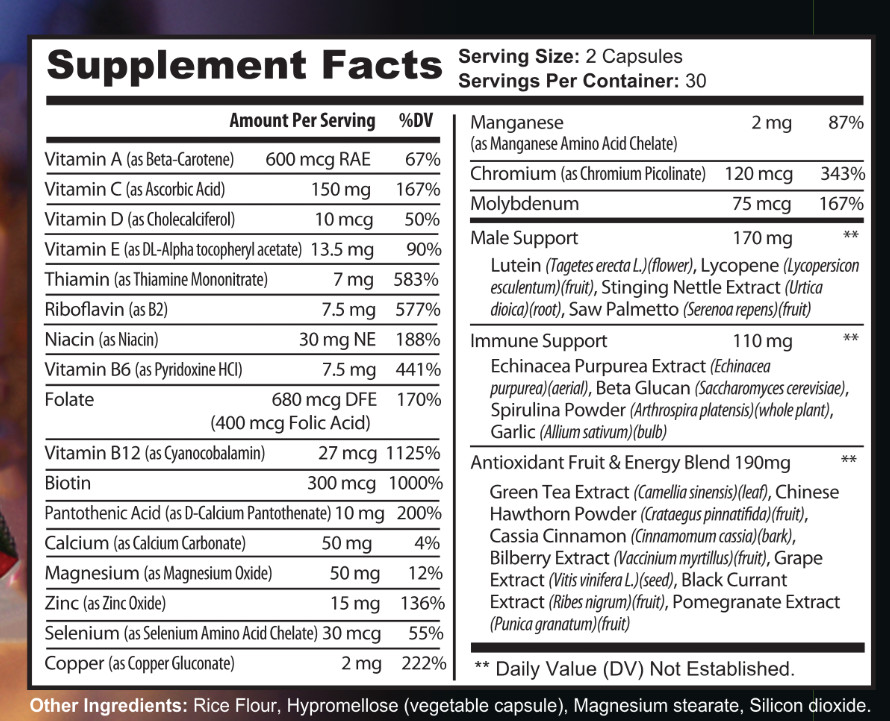 Multivitamin for Men – 60 Tablets