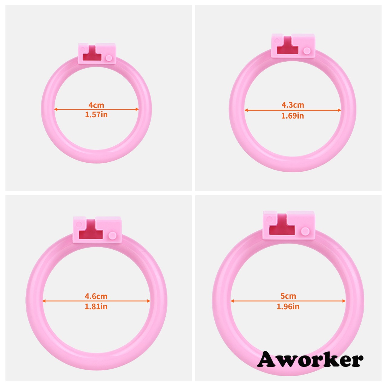 Premium ABS Plastic Male Chastity Cage Device with 4 Sizes Rings Bondage for Men