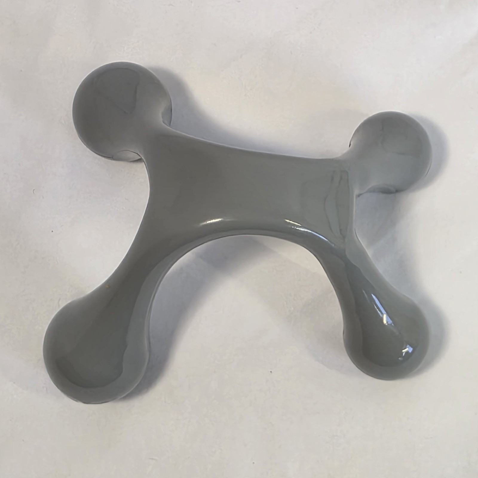 Gray 4-Head Manual Handheld Trigger Point Hand Massager Tool Plastic AC #13-1092