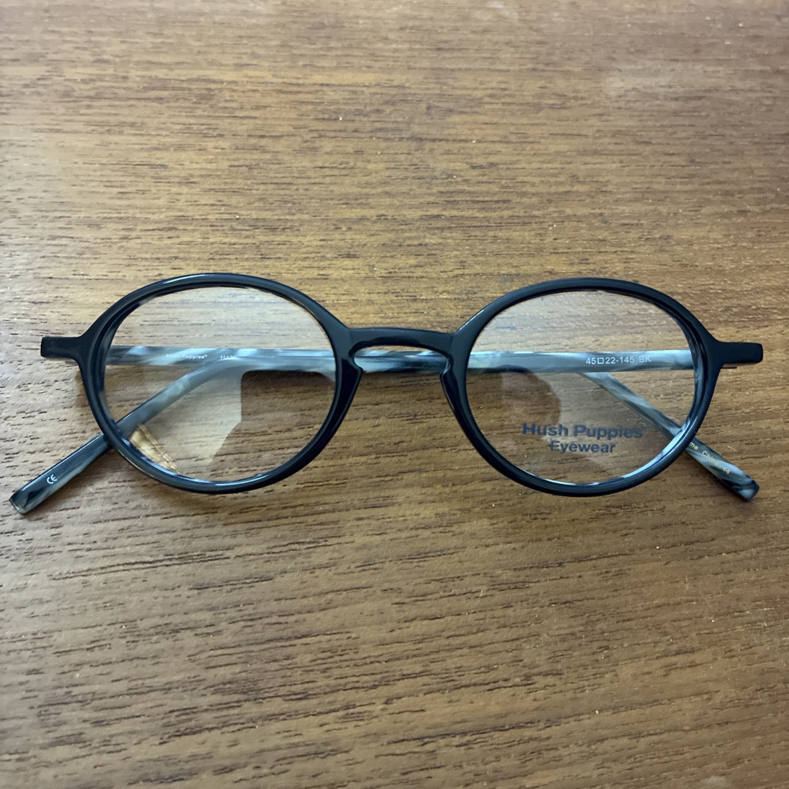 New Hush Puppies H428 Eyeglasses 45-22-145 Bk Black Round Frames