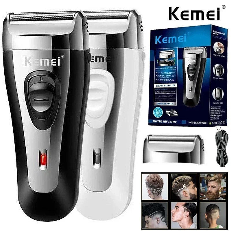 KM-9038 Powerful Rechargeable Shaver For Men Foil Electric Shaver Beard Head Sha