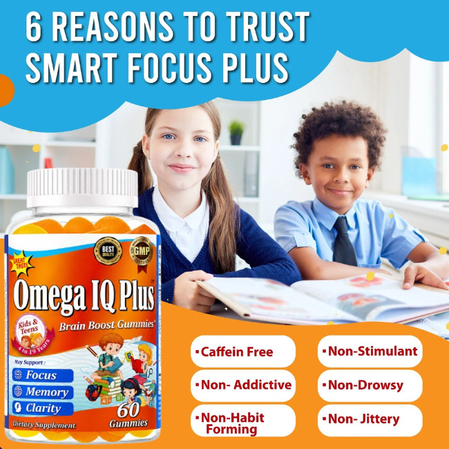 Max Focus Basic Kids Brain Supplement Omega 3 6 9, Focus Vitamins for Kids