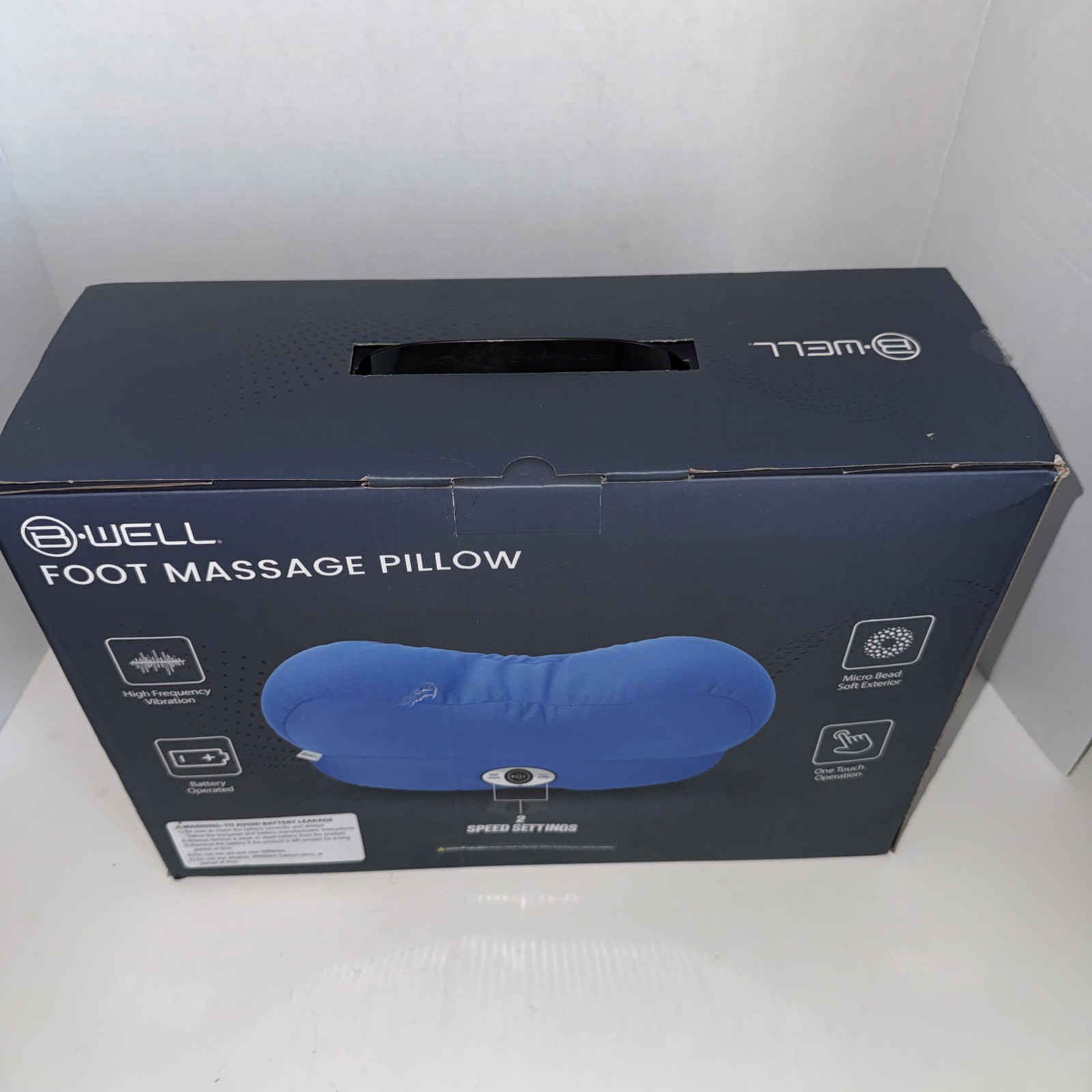 B•WELL Foot Massage Pillow New Open Box 2 Speed Battery Operated