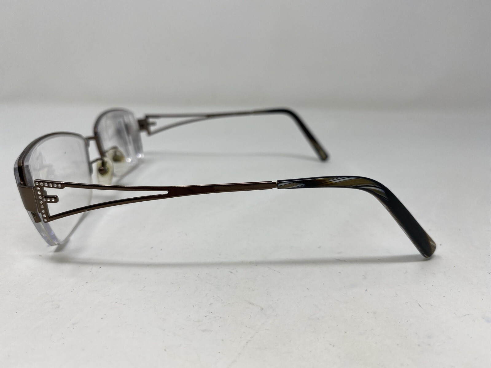 Fendi Italy F612R 210 56-18-135 Brown Metal Half Rim Eyeglasses Frame -578