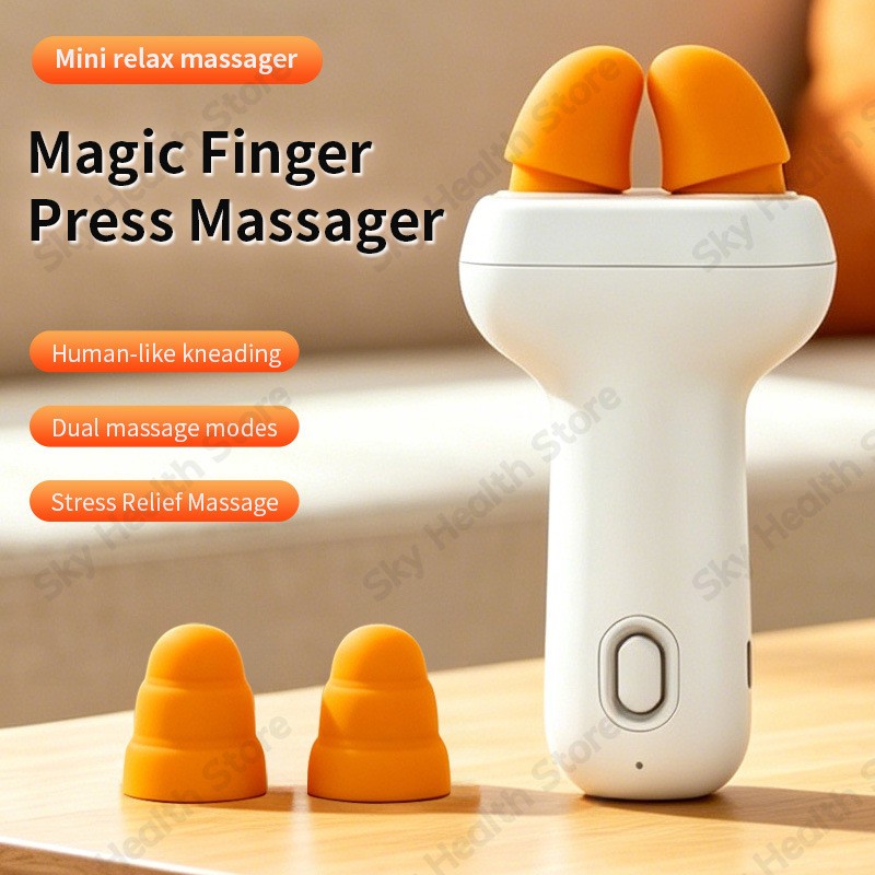 Finger-Like Kneading Mini Massager For Shoulders, Neck, Hands and Head，White