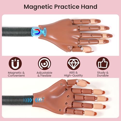 Practice Hand for Acrylic Nails, Magnetic Nail Practice Nail Practice Hand Set