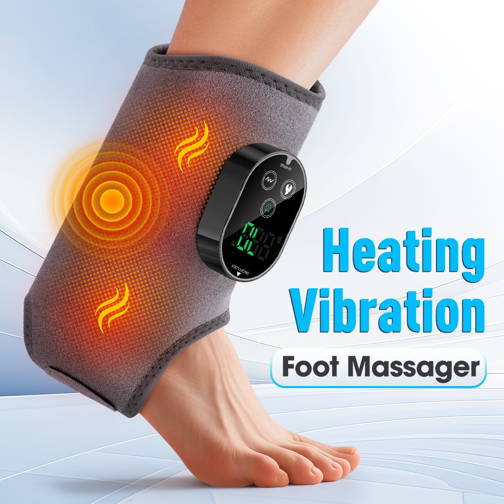 Electric Foot Ankle Massager Relieve Ankle Pain 6 Heat Levels, 3 Vibration Modes