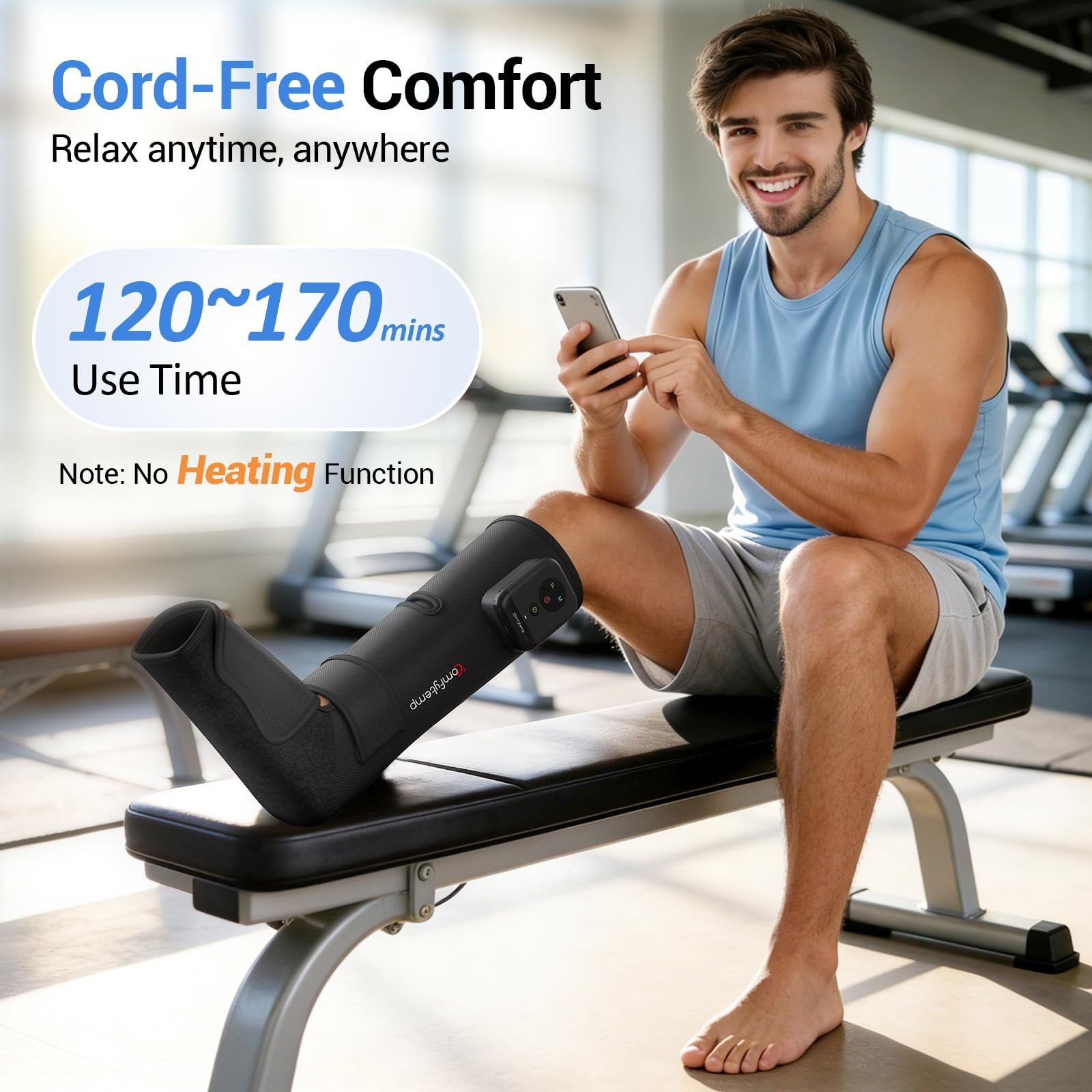Comfytemp Cordless Air Compression Leg Massager For Circulation And Pain Relief